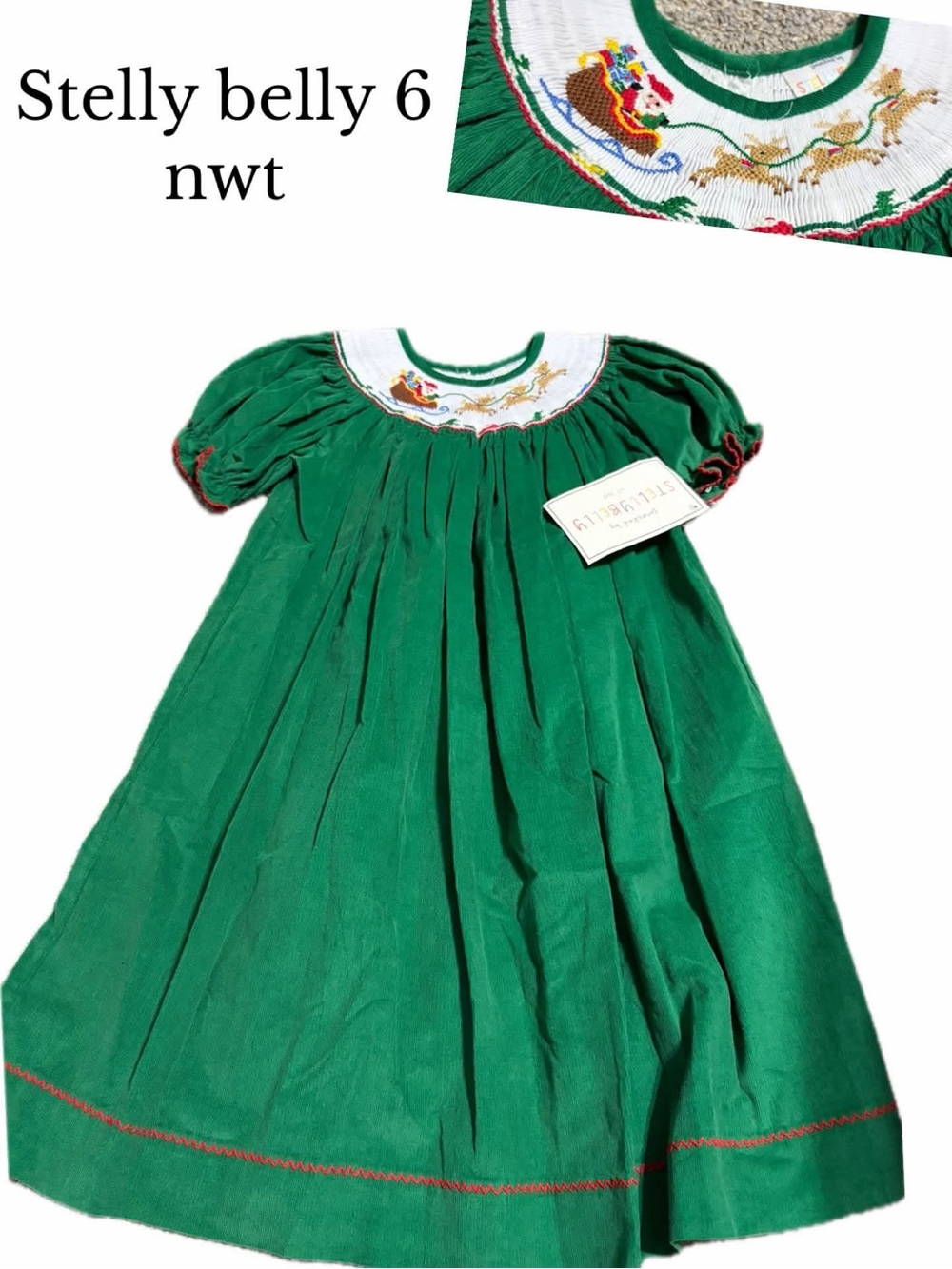 New Stellybelly Christmas smocked dress